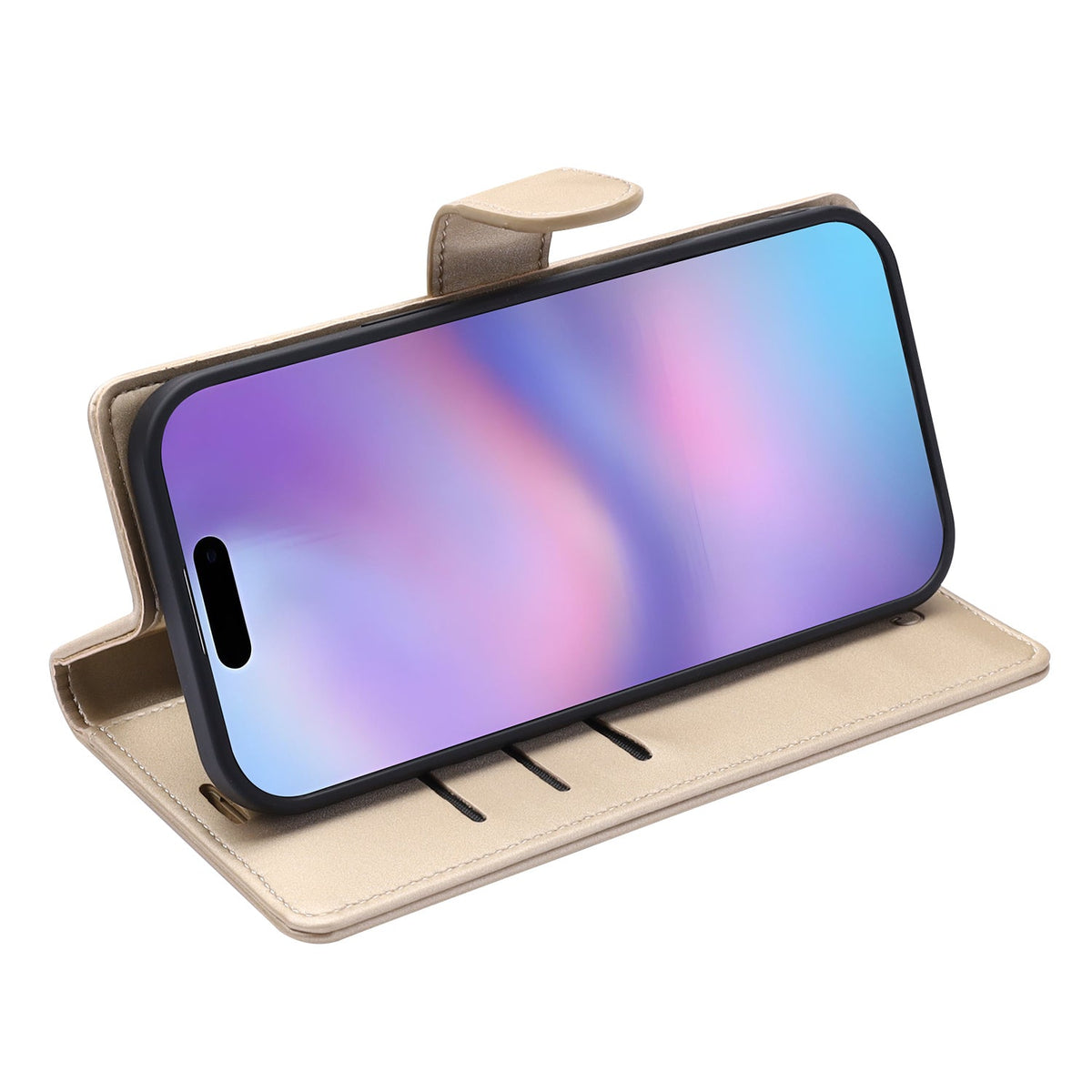 Apple iPhone Air Hülle - Gold - 2-in-1-Velvet-Klapphülle mit Kartenfach