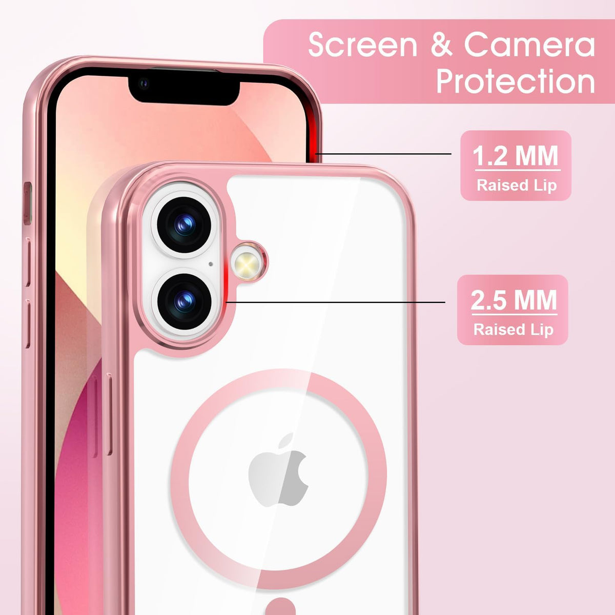 iPhone 16 Hoesje - Roze - Siliconen MagSafe Back Cover met Telefoonkoord