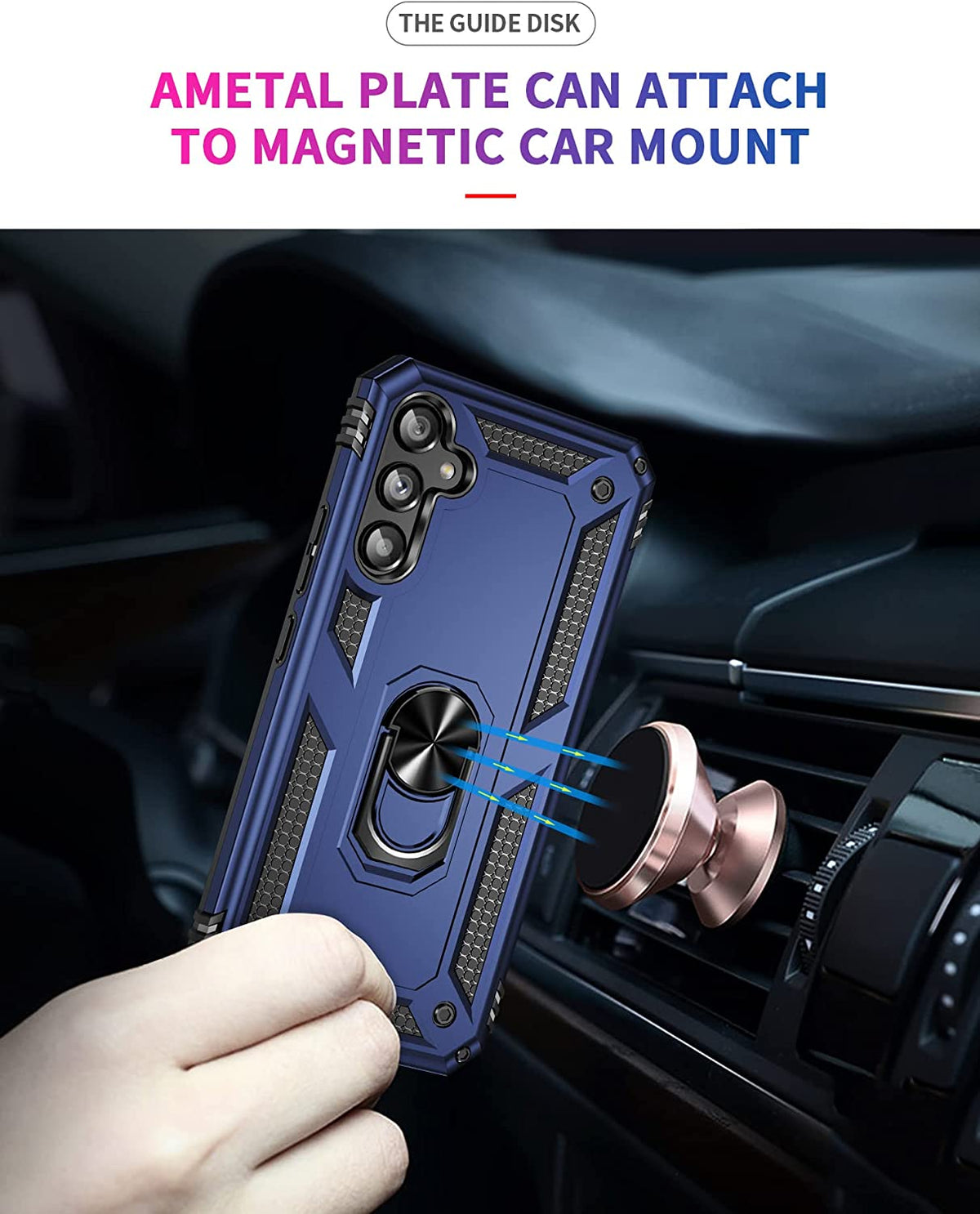 Samsung Galaxy A54 5G Hoesje - Blauw - Armor Kickstand Back Cover