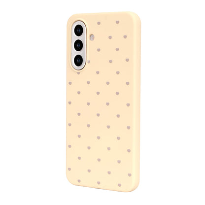 Samsung Galaxy A55 Hoesje - Geel - Hartjes Back Cover