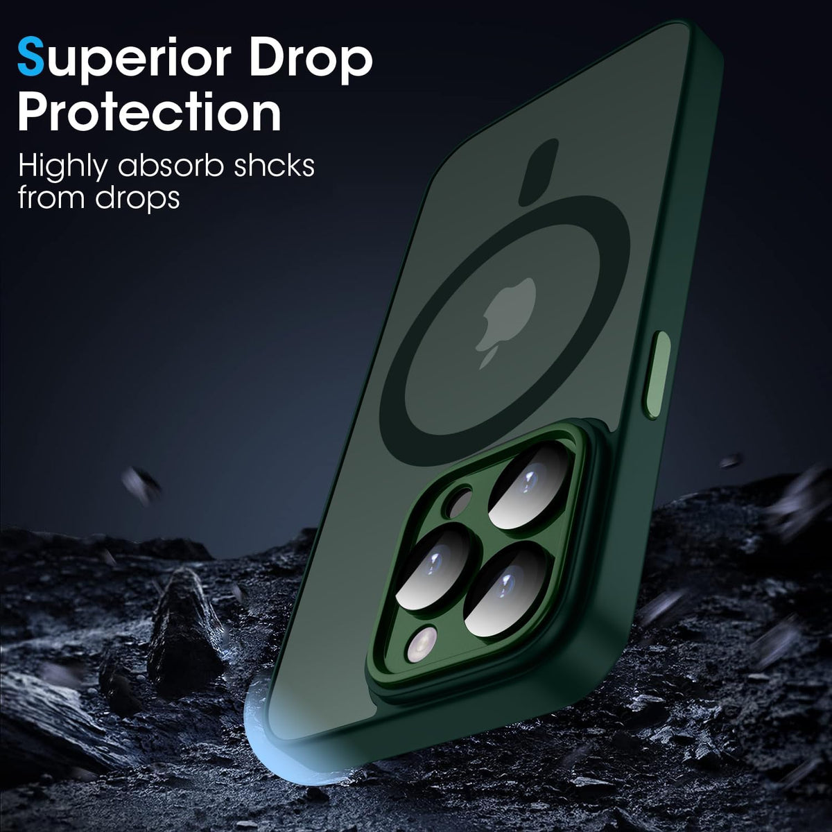 iPhone 12 Pro Hoesje - Groen - Matte Armor MagSafe Back Cover