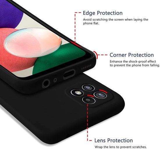 Samsung Galaxy A22 5G Hoesje - Zwart - Siliconen Back Cover