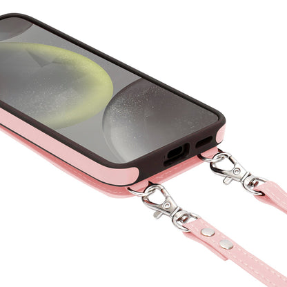 Samsung Galaxy S25 Hoesje - Roze - Luxe Back Cover met Telefoonkoord en Rits