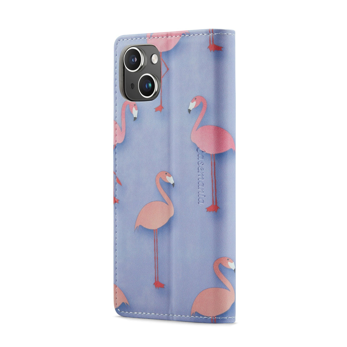 Apple iPhone 14 Hoesje - Flamingo - Print Bookcase