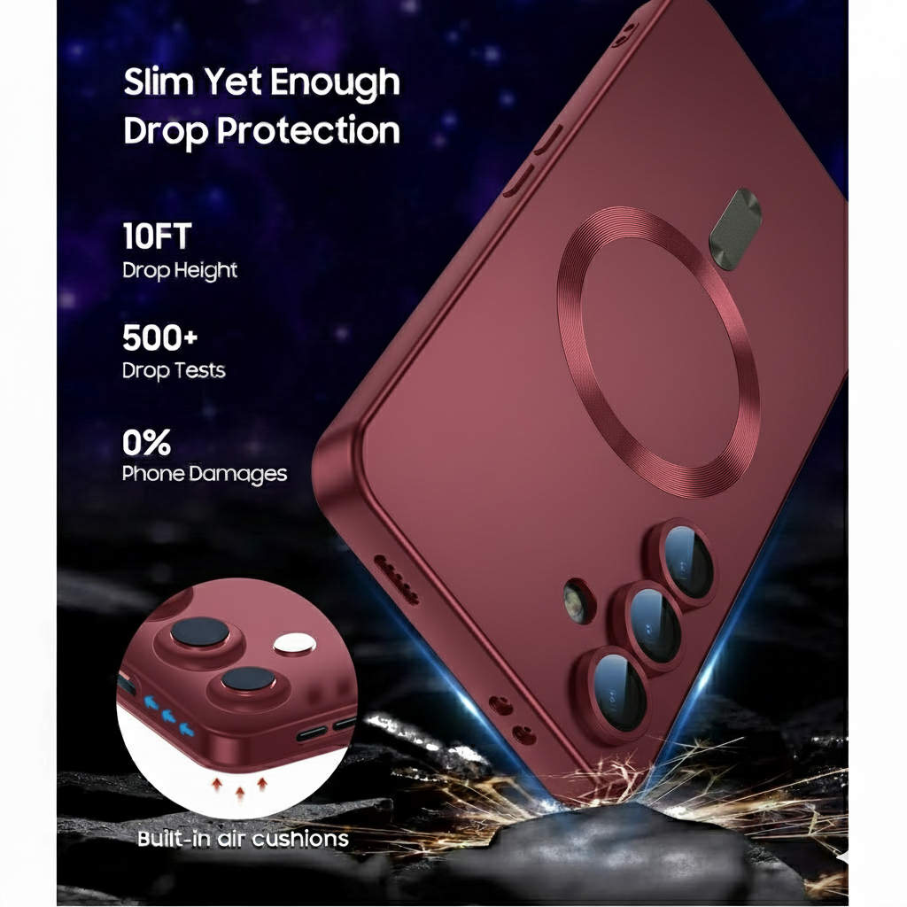 Samsung Galaxy S25 FE Hoesje - Wijn Rood - Matte Siliconen MagSafe Back Cover