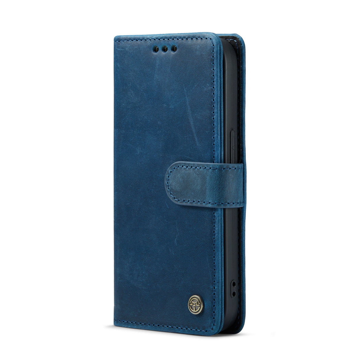 Apple iPhone 14 Pro Hoesje - Blauw - Echt Leren Bookcase