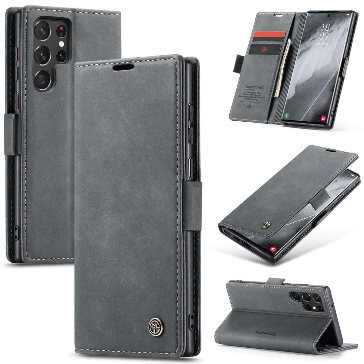 Samsung Galaxy S24 Ultra Hoesje - Shadow Gray - Dunne Bookcase