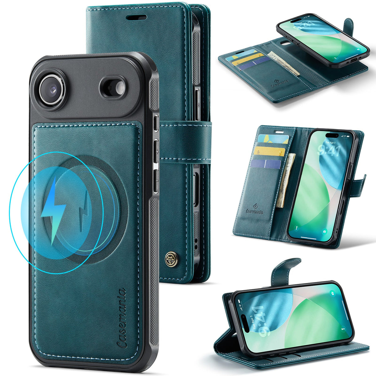 Apple iPhone Air Hoesje - Emerald Green - Luxe 2 in 1 MagSafe Bookcase