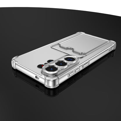 Samsung Galaxy A37 Hoesje - Transparant met Kaarthouder - Anti-Shock Back Cover met Pasjeshouder