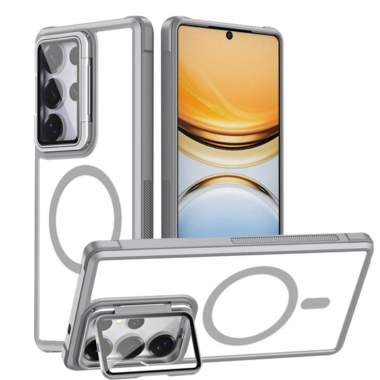 Samsung Galaxy S26 Ultra Case - Grey - MagSafe Back Cover with Camera Frame Kickstand