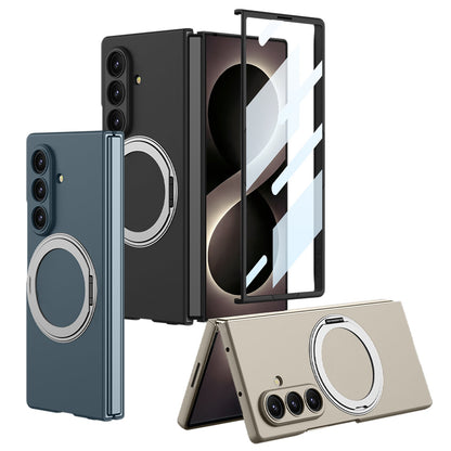 Samsung Galaxy Z Fold8 Ultra Hoesje - Zwart met Kickstand - Ringhouder Magsafe Cover met Ingebouwde Screenprotector