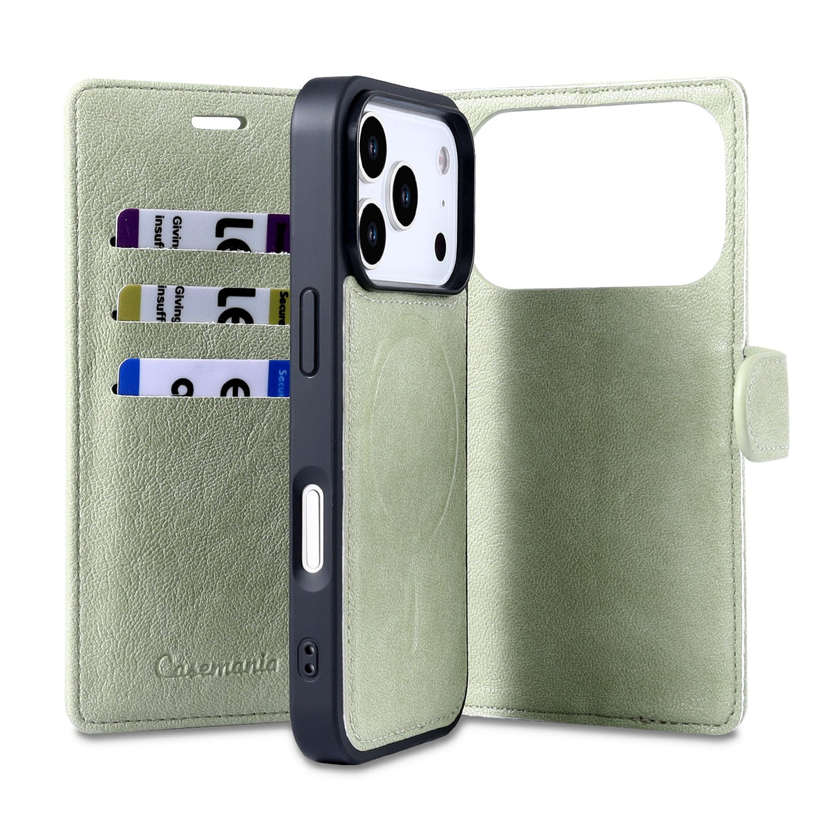 Apple iPhone 18 Pro Max Hoesje - Matcha Green - 2 in 1 Lederlook MagSafe Bookcase