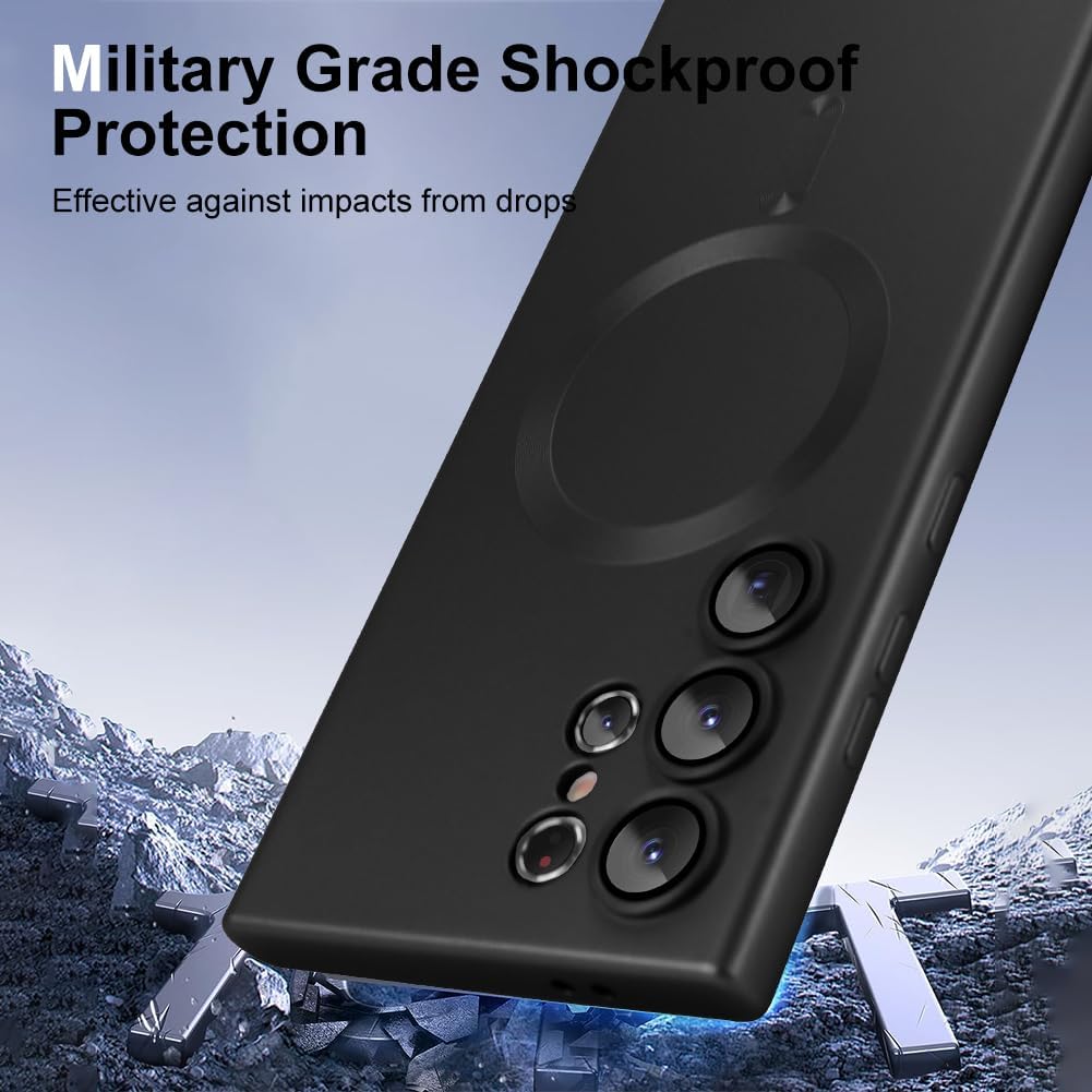 Samsung Galaxy S24 Ultra Hoesje - Zwart - Matte Siliconen MagSafe Back Cover