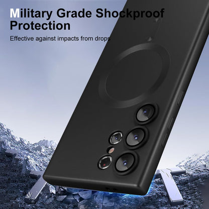 Samsung Galaxy S24 Ultra Hoesje - Zwart - Matte Siliconen MagSafe Back Cover