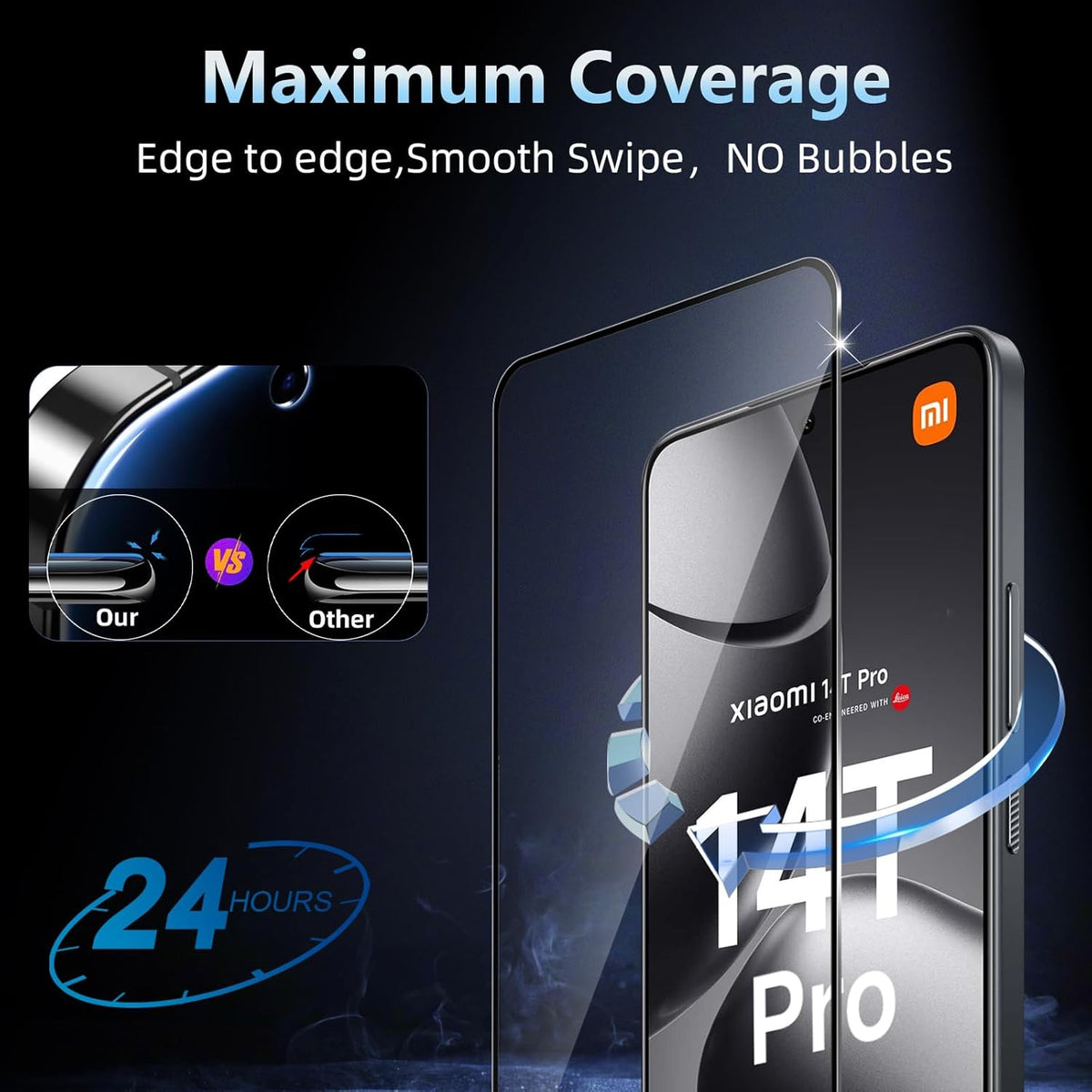 Xiaomi 14T Pro / 14T Screenprotector - Full Cover - 2 Stuks