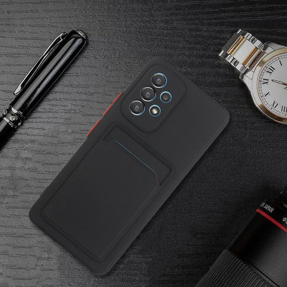 Samsung Galaxy A53 Hoesje - Zwart - Siliconen Back Cover met Pasjeshouder