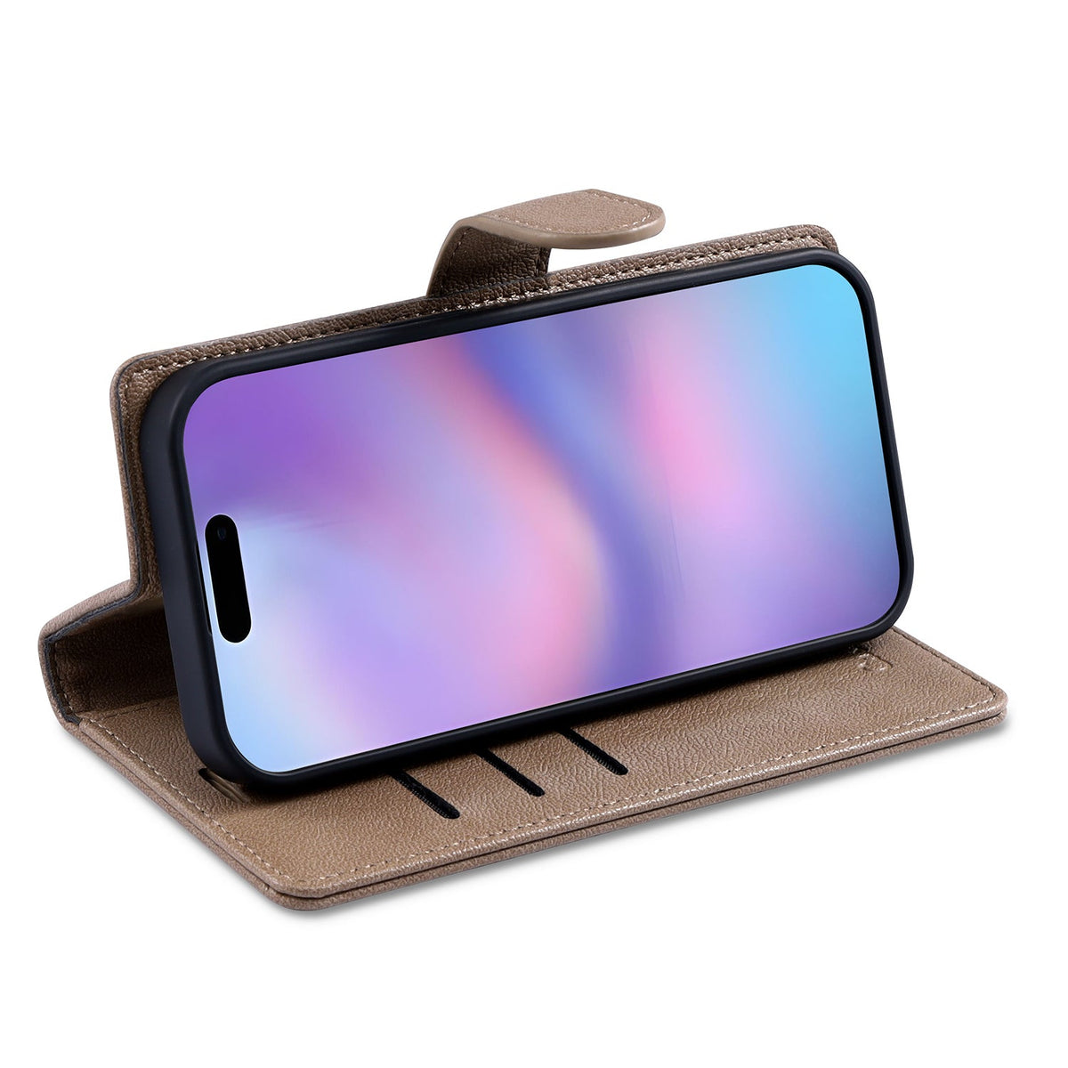 Apple iPhone 18 Pro Hoesje - Mocha Brown - 2 in 1 Lederlook Bookcase
