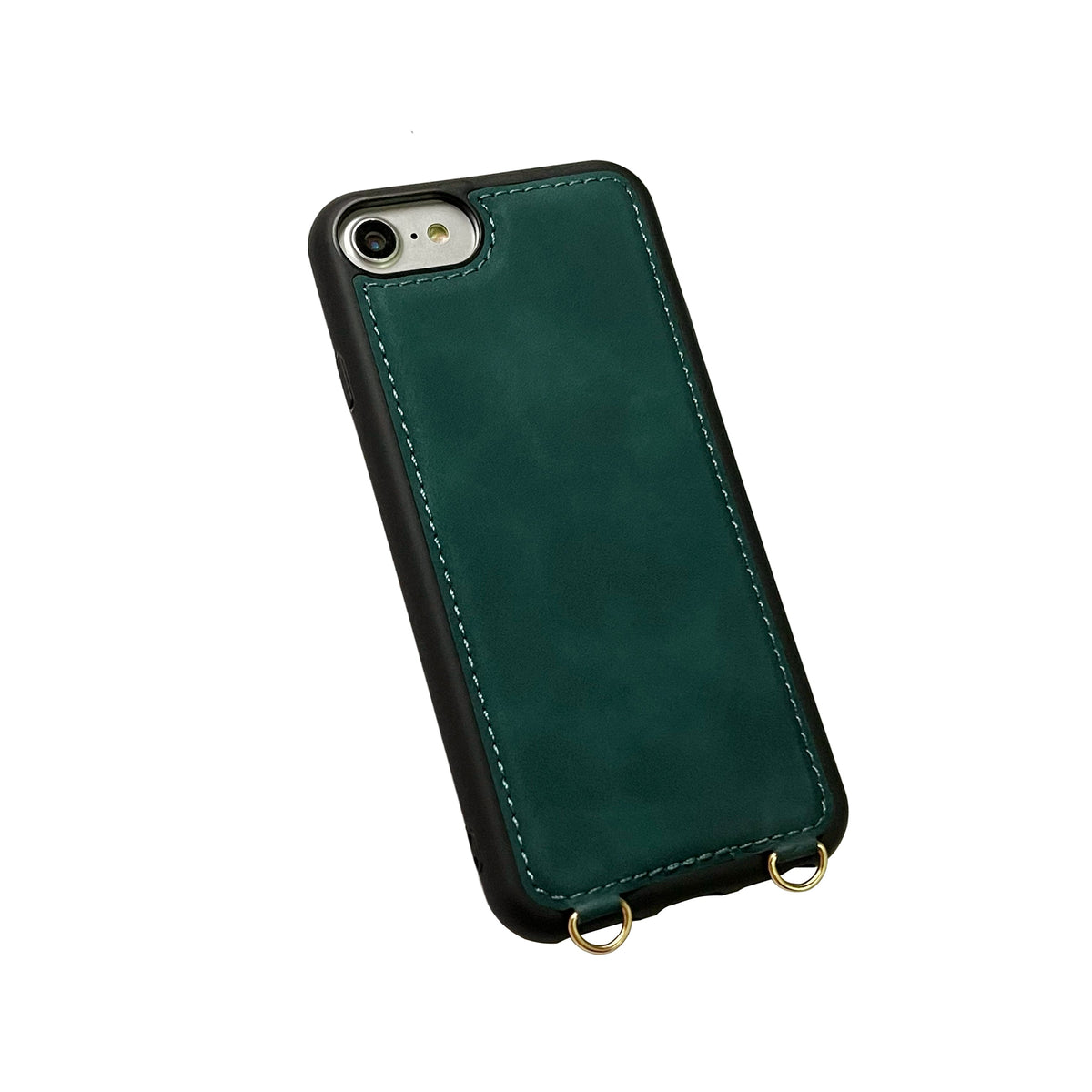 Apple iPhone 7 Case - Emerald Green - Back Cover with Mirror, Sliding Card Holder and Phone Strap