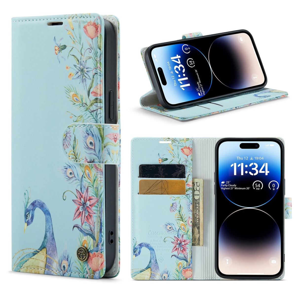 Apple iPhone 14 Pro Max Hoesje - Pauw - Print Bookcase