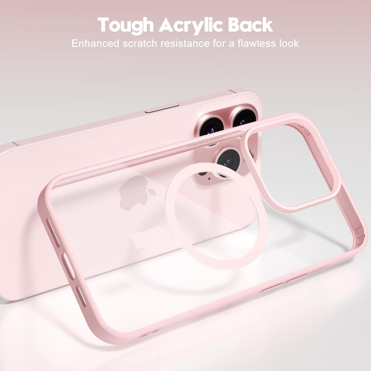 iPhone 15 Pro Hoesje - Roze - Bumper MagSafe Back Cover