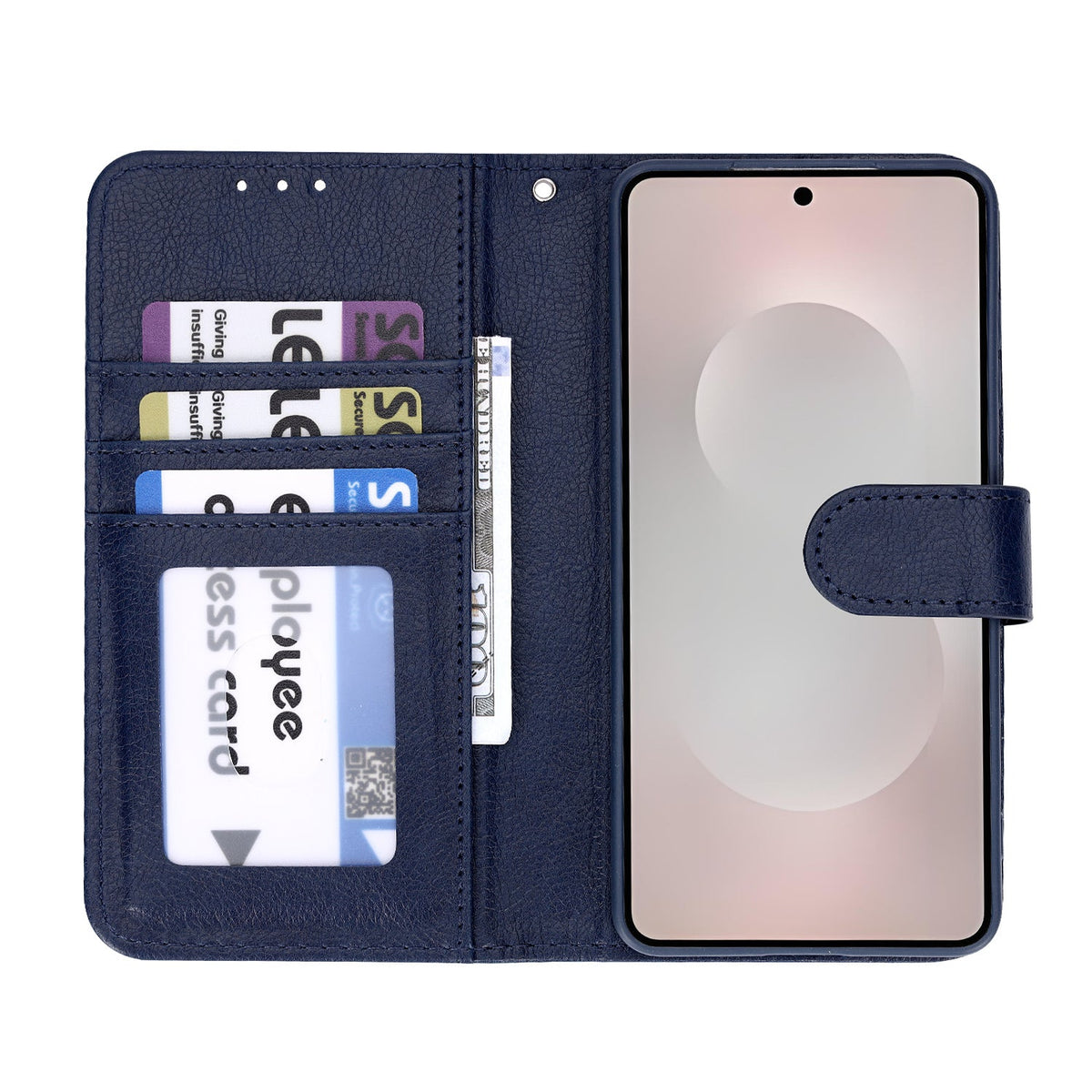 Samsung Galaxy A37 Hoesje - Donker Blauw - Luxe Kunstlederen Portemonnee Bookcase