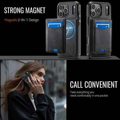 Apple iPhone 18 Pro Max Hoesje - Charcoal Gray - Luxe Kunstleren MagSafe Back Cover met Pasjeshouder