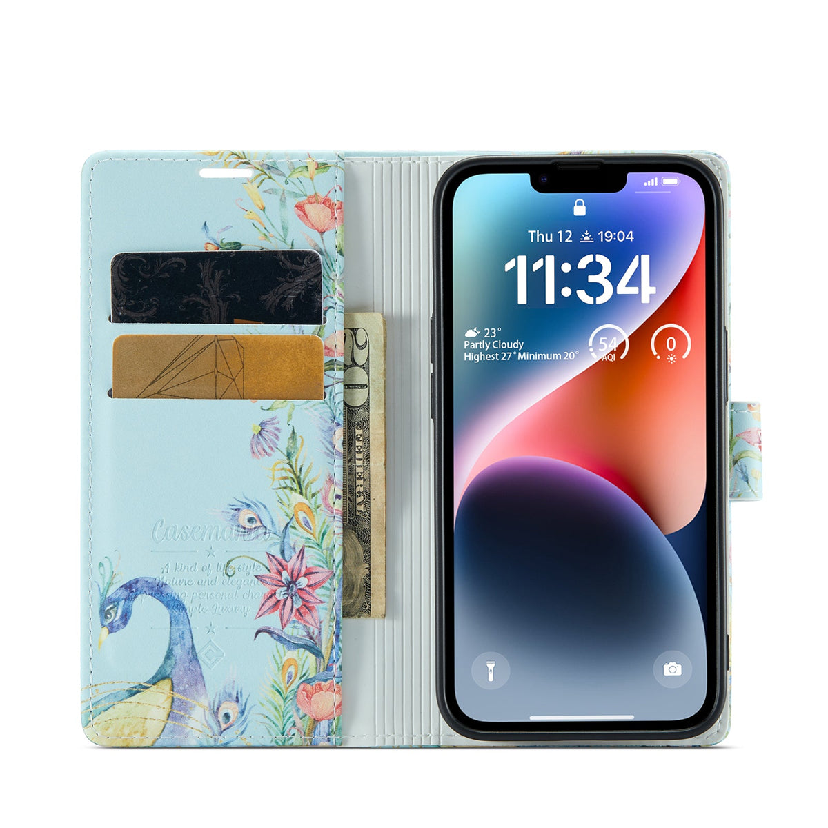 Apple iPhone 14 Case - Peacock - Wallet Case