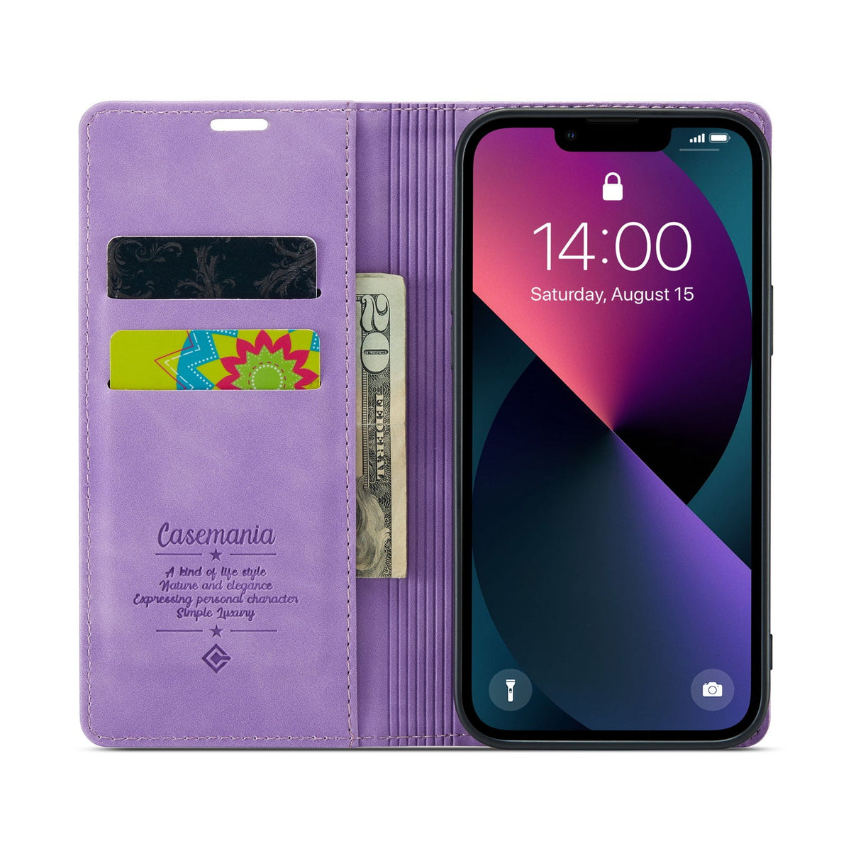 iPhone 11 Hoesje - Bright Lila - Dunne Bookcase