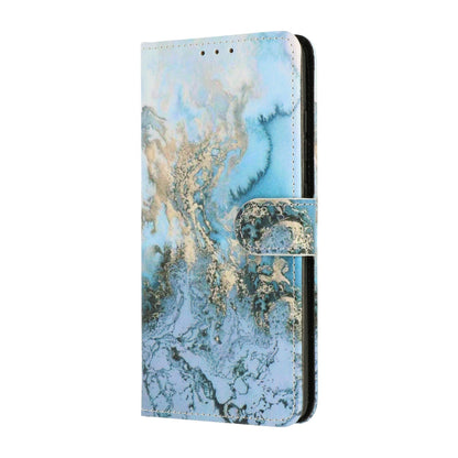 Apple iPhone 17 Pro Max Hoesje - Blauw Marmer - Print Bookcase