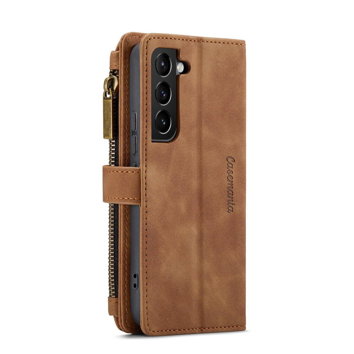 Samsung Galaxy S25 Plus Hoesje - Sienna Brown - Luxe Bookcase met Rits