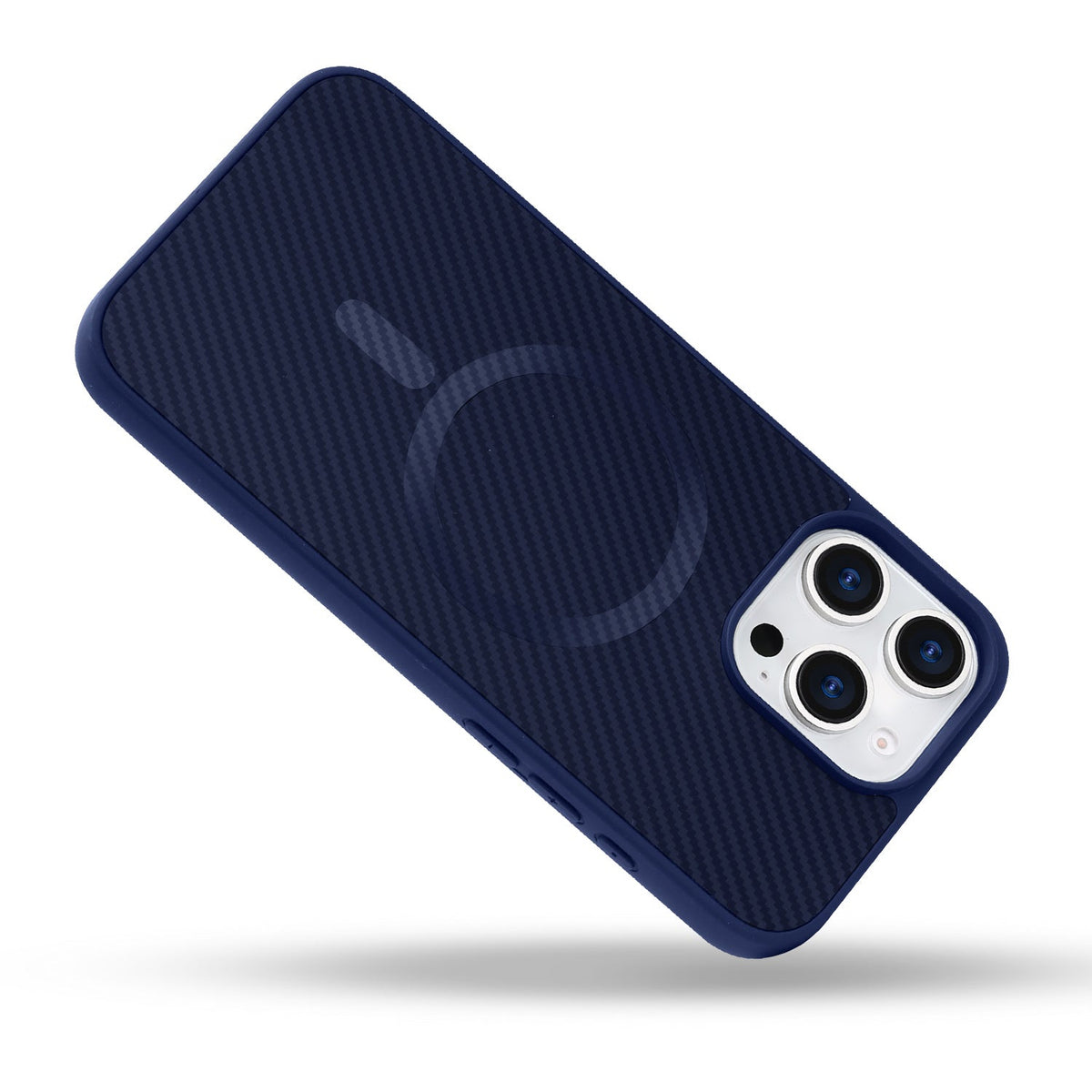 Apple iPhone 14 Pro Hoesje - Blauw - Carbon MagSafe Back Cover