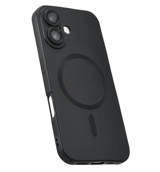 Apple iPhone 16 Plus Hülle - Schwarz - Mattes Silikon-MagSafe-Backcover