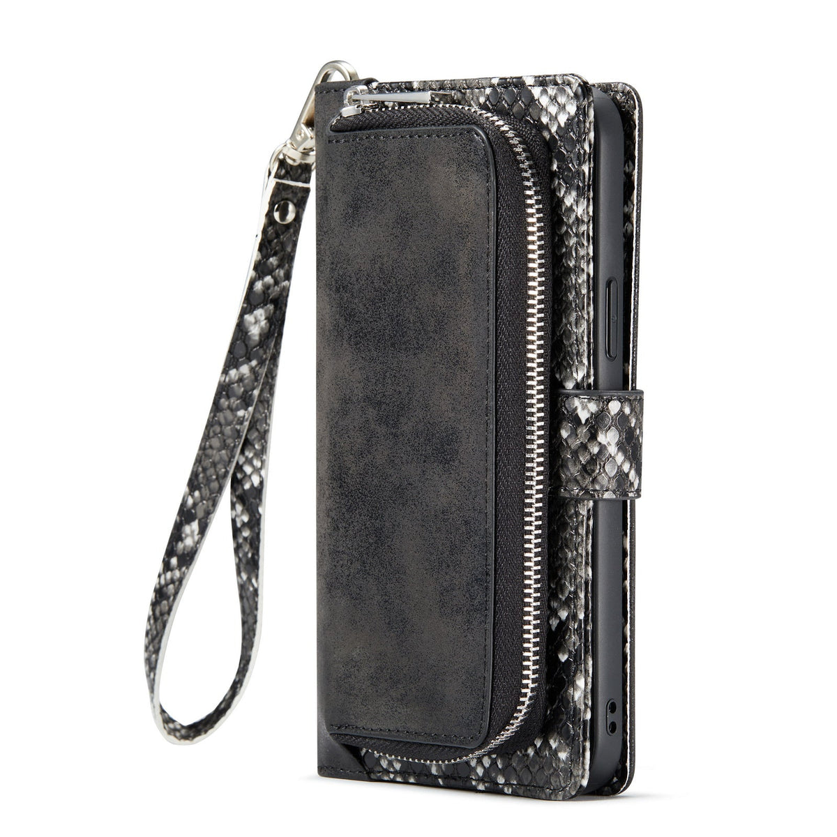 Apple iPhone 13 Pro Hoesje - Zwart - Extra Stevige Luxe Bookcase met Rits en Pasjeshouder
