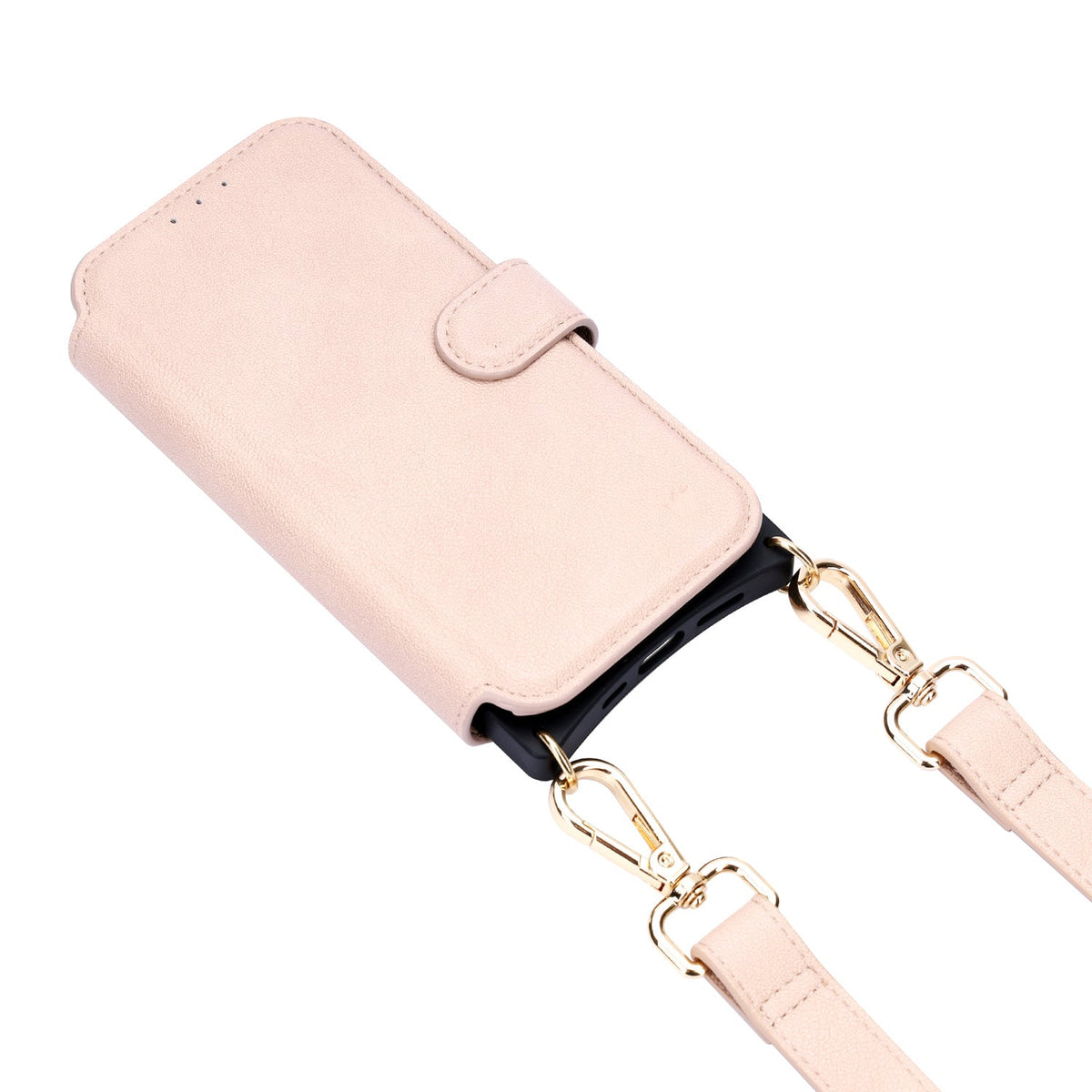 Apple iPhone 16 Pro Hoesje - Roze - CM Amsterdam Back Cover met Telefoonkoord