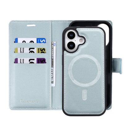 Apple iPhone 17 Hoesje - Baby Blue - 2 in 1 Velvet Bookcase