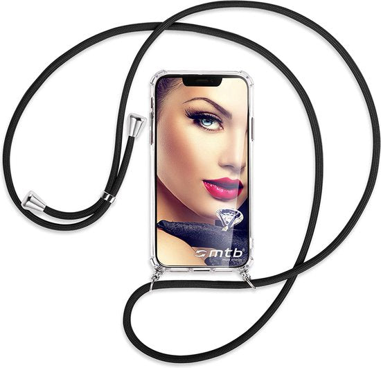 Oppo A96 Hoesje - Transparant - Siliconen Back Cover met Koord
