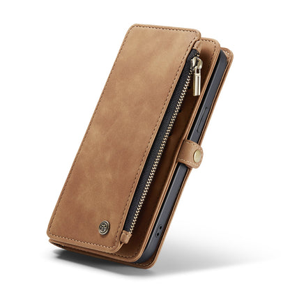 Apple iPhone 15 Pro Max Hoesje - Sienna Brown - Luxe MagSafe Bookcase met Rits en Telefoonkoord