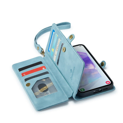Samsung Galaxy A57 Hoesje - Aqua Blue - 2 in 1 Bookcase met 10 Kaart Vakken