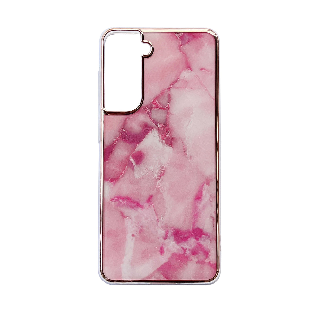 Samsung Galaxy S24 Hoesje - Roze - Siliconen Marmer Back Cover