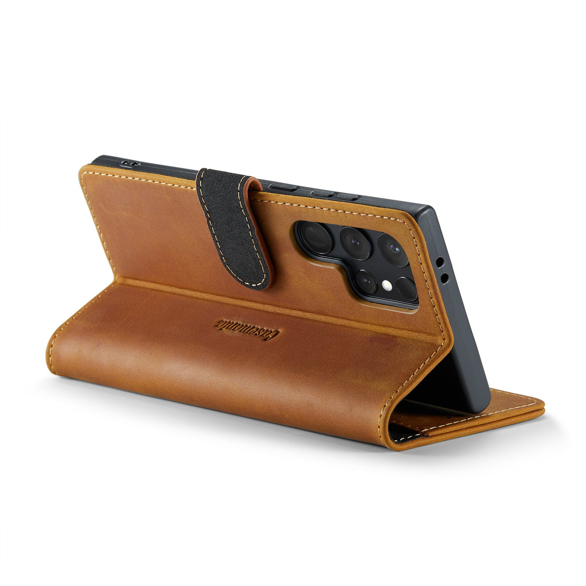 Samsung Galaxy S24 Ultra Hoesje - Sienna Brown - Echt Leren Bookcase
