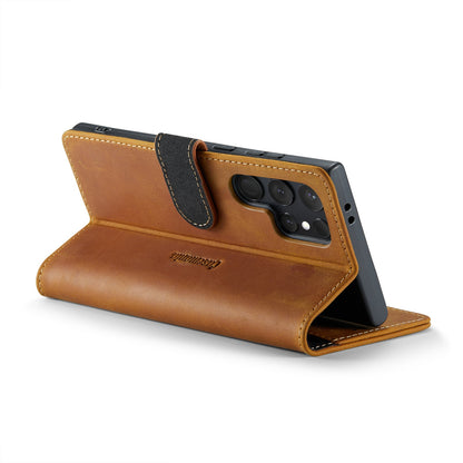 Samsung Galaxy S24 Ultra Hoesje - Sienna Brown - Echt Leren Bookcase