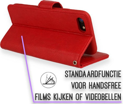 iPhone SE 2022 Hoesje - Rood - Luxe Bookcase