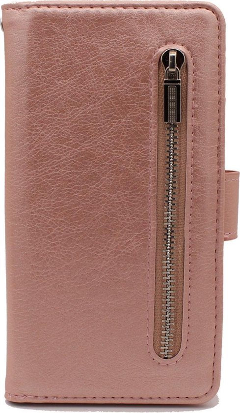 Samsung Galaxy A9 (2018) Hoesje - Rosegoud - Luxe Bookcase met Rits