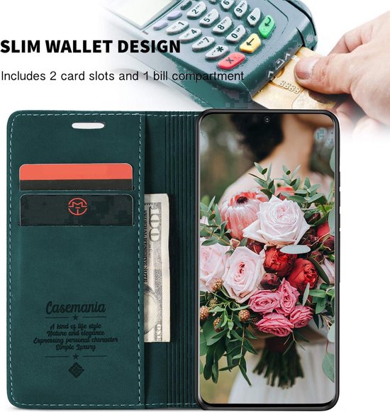 Oppo A94 Hoesje - Emerald Green - Dunne Bookcase