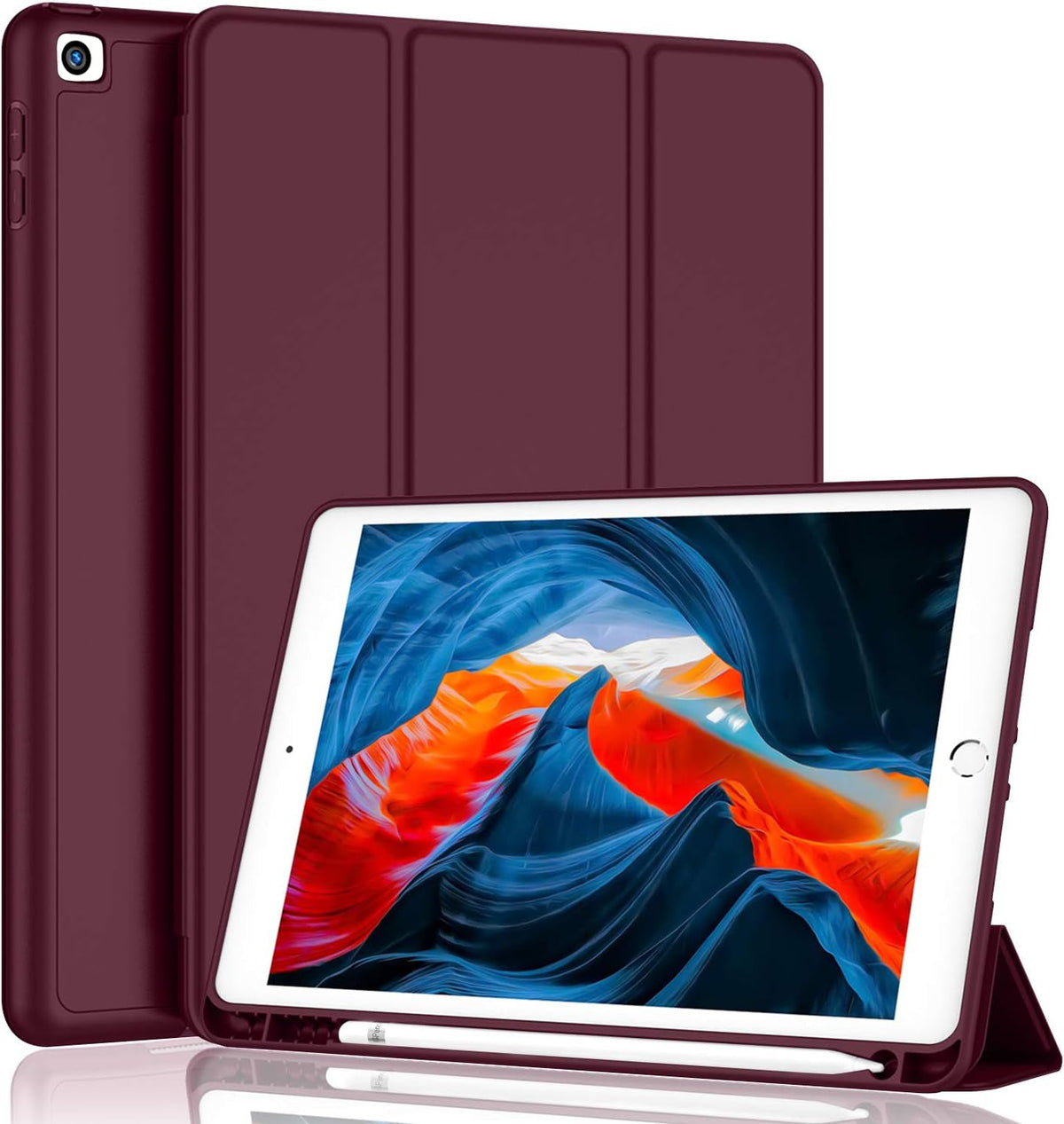 Apple iPad 10.2" WiFi 2021 (9. Gen.) Tablethoes - Burgundy - Smart Cover
