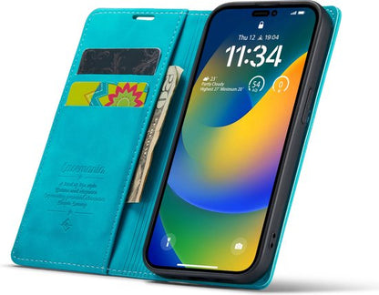 Apple iPhone 14 Pro Hoesje - Azure Blue - Dunne Bookcase