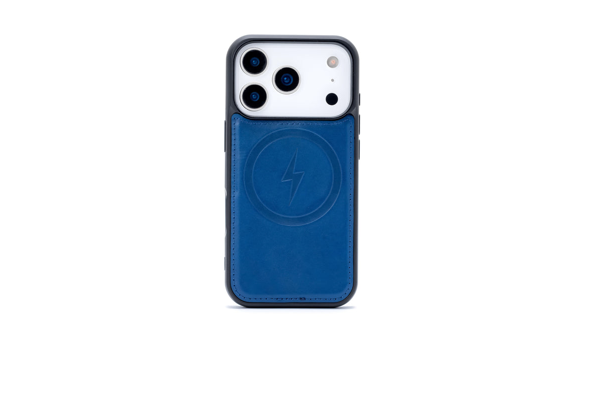 Apple iPhone 17 Pro Max Hülle - Navy Blue - Echtleder MagSafe Klapphülle mit Kartenfach