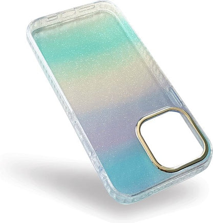 Apple iPhone 13 Pro Max Hoesje - Glitter Regenboog - Glitter Back Cover