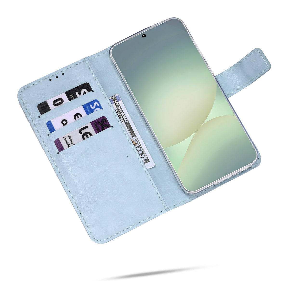 OPPO Reno 14 F Hoesje - Licht Blauw - Portemonnee Bookcase