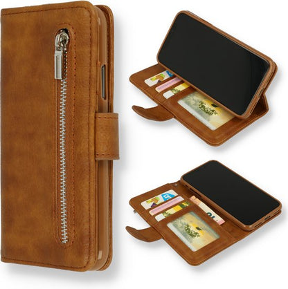 Samsung Galaxy A03 Hoesje - Bruin - Luxe Bookcase met Rits